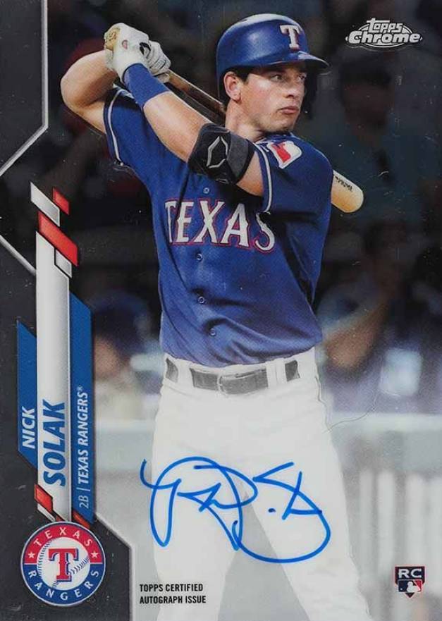2020 Topps Chrome Rookie Autographs Nick Solak #RANS Baseball Card