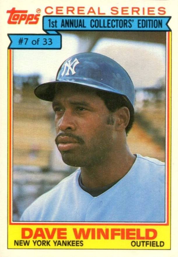 1984 Topps Cereal Series Dave Winfield #7 Baseball Card