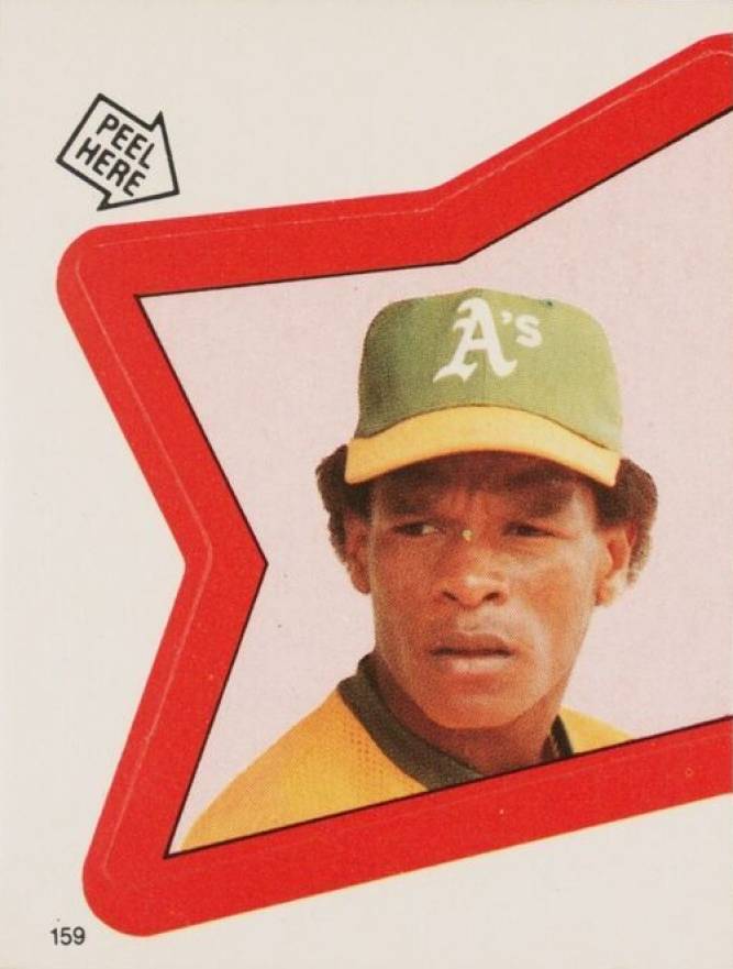 1983 Topps Stickers Rickey Henderson #159 Baseball Card
