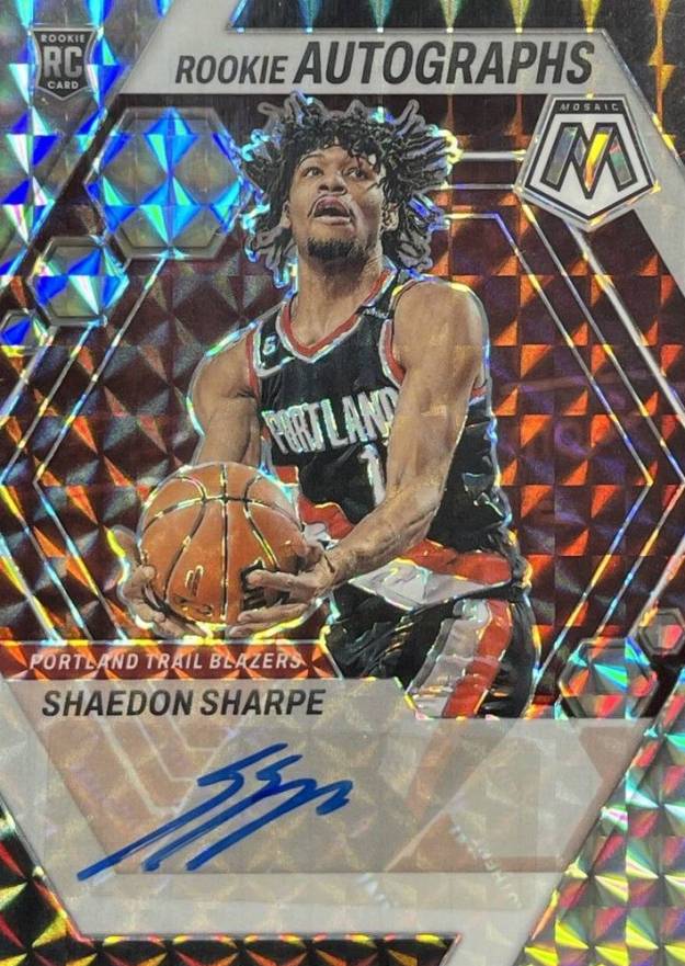 2022 Panini Mosaic Rookie Autographs Mosaic Shaedon Sharpe #RASHA Basketball Card