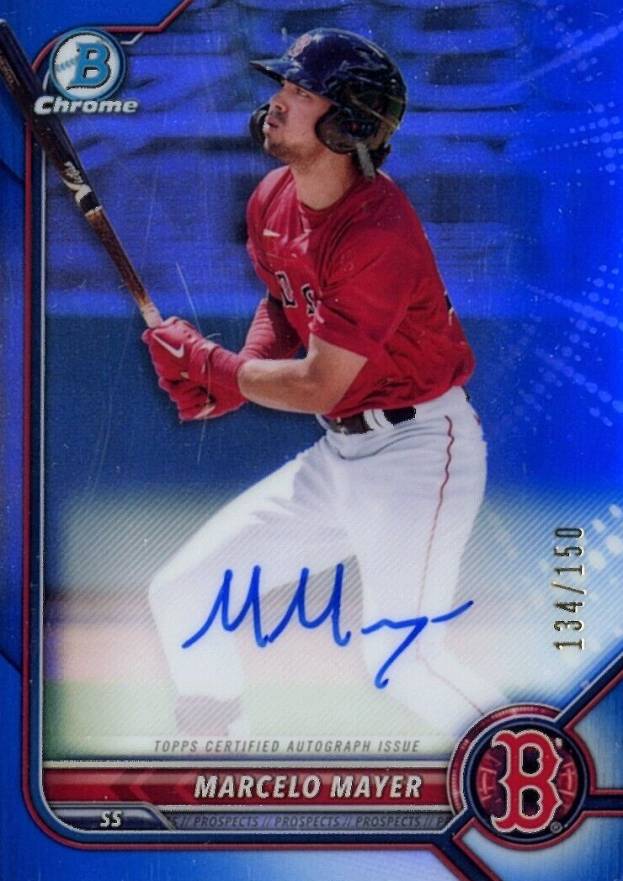 2022 Bowman Chrome Prospect Autographs Marcelo Mayer #CPAMMY Baseball Card
