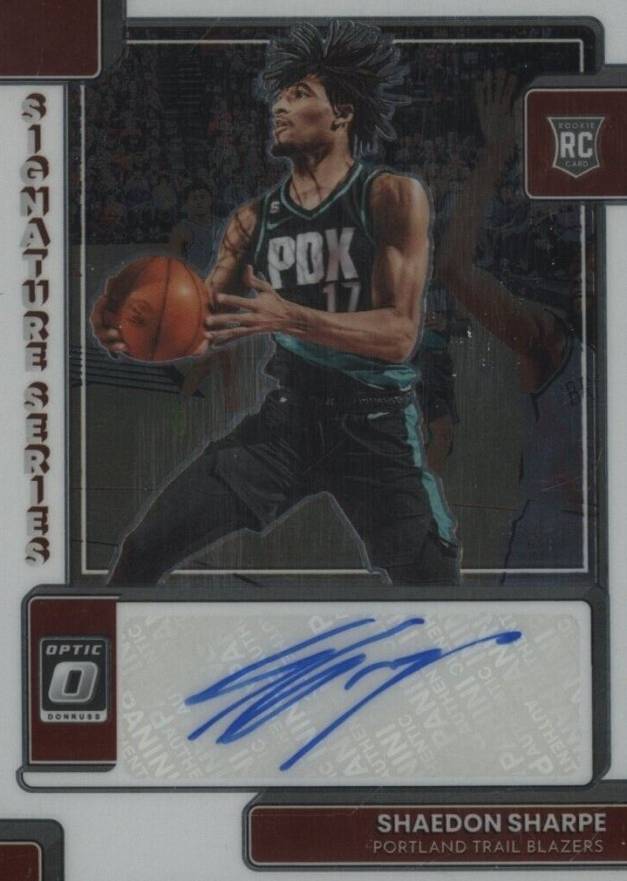 2022 Panini Donruss Optic Signature Series Shaedon Sharpe #SSSHS Basketball Card