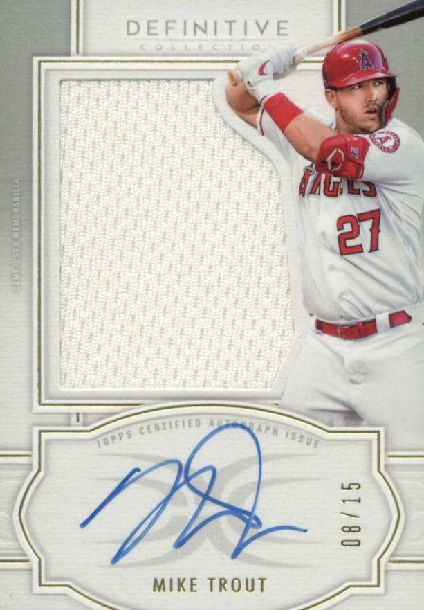 2020 Topps Definitive Collection Autograph Relic Collection  Mike Trout #ARCMT Baseball Card