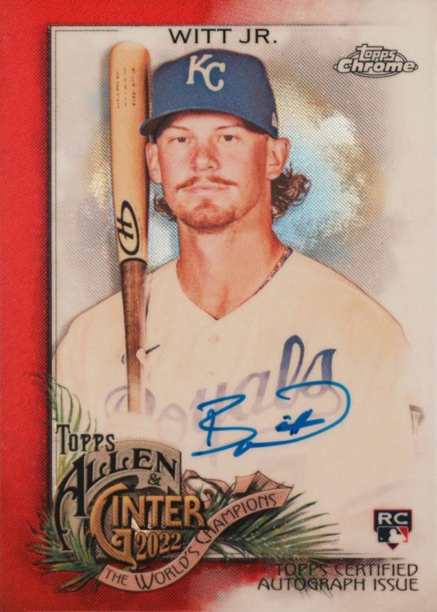 2022 Topps Allen & Ginter Chrome Autographs Bobby Witt Jr. #BWJ Baseball Card