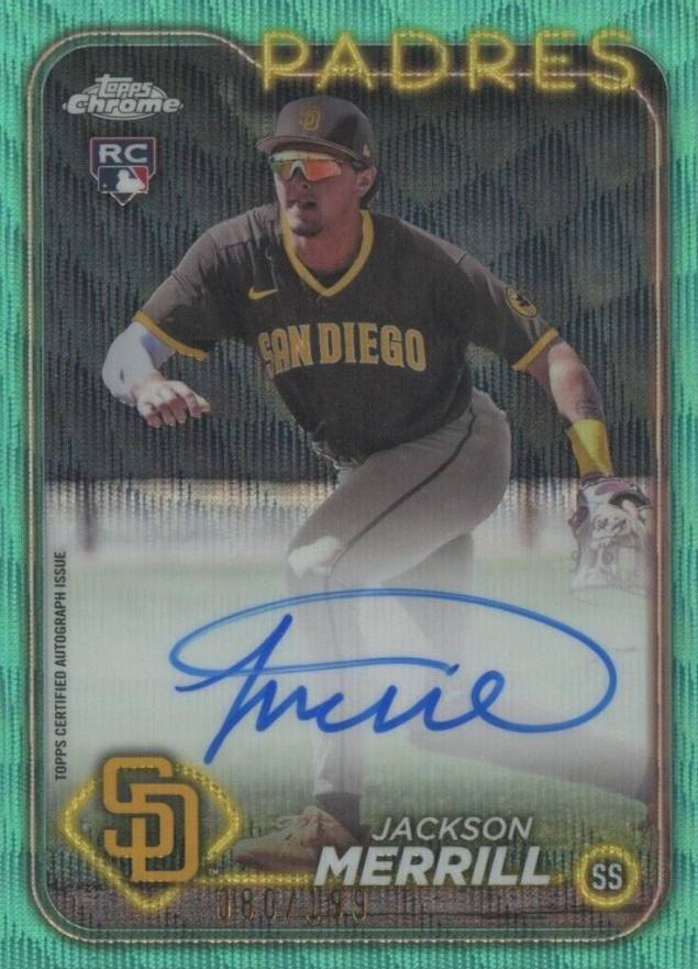 2024 Topps Chrome Rookie Autographs Jackson Merrill #RAJME Baseball Card