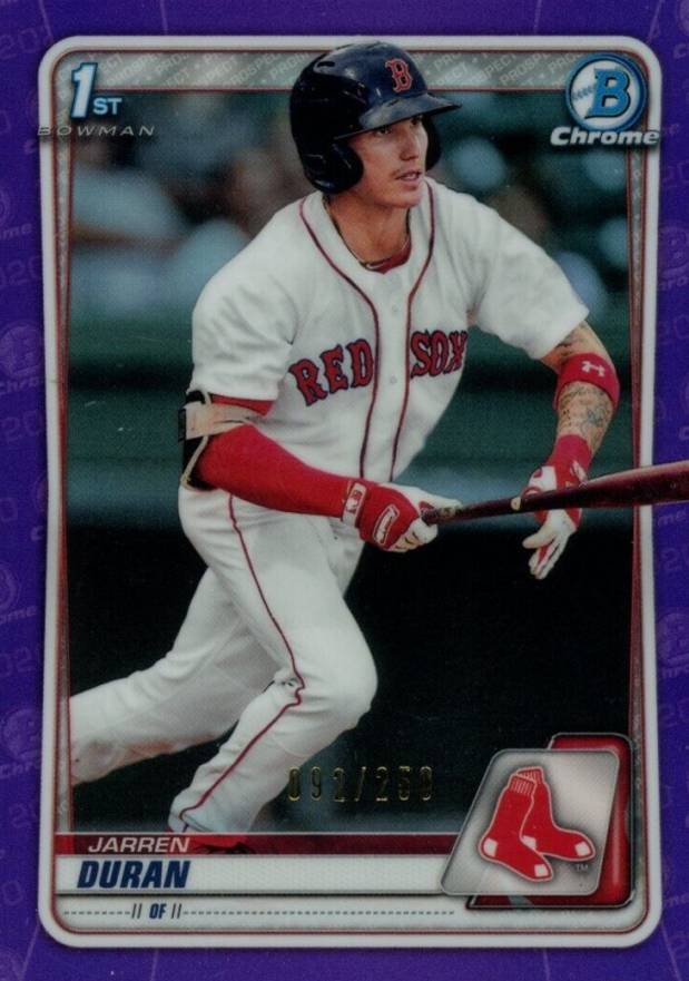 2020 Bowman Chrome Prospects Jarren Duran #BCP144 Baseball Card