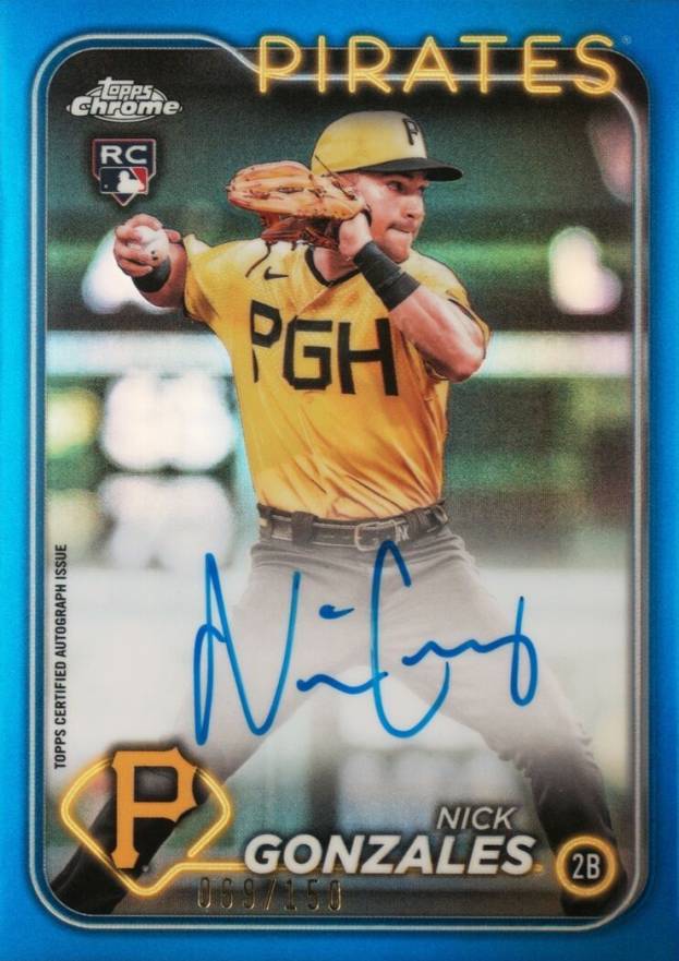 2024 Topps Chrome Rookie Autographs Nick Gonzales #RANG Baseball Card