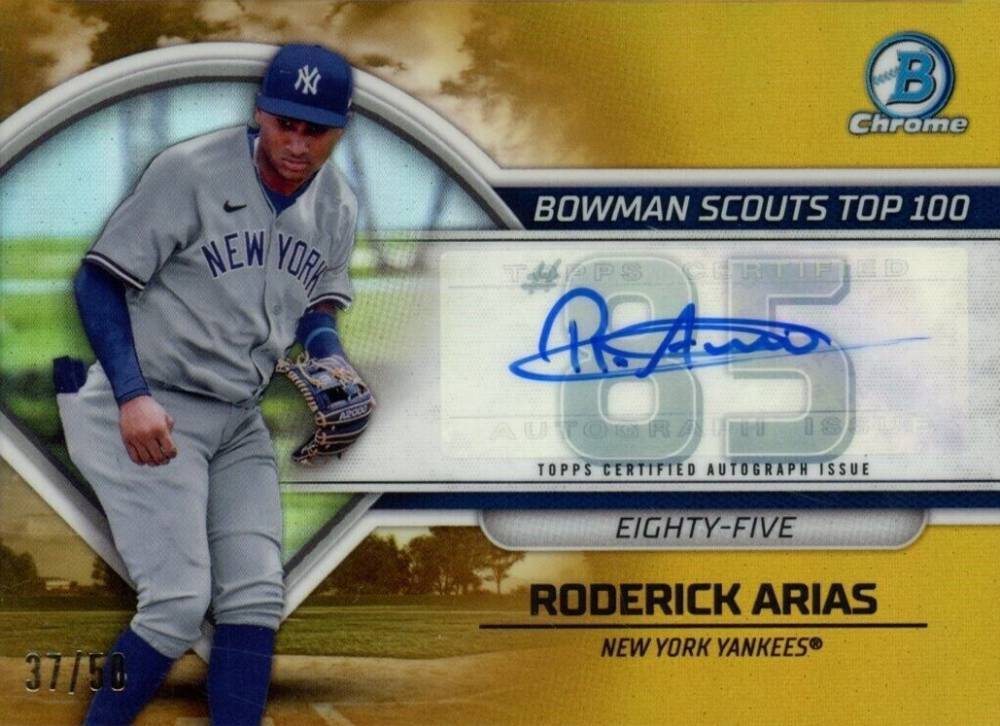 2023 Bowman Scouts' Top 100 Roderick Arias #BTP85 Baseball Card