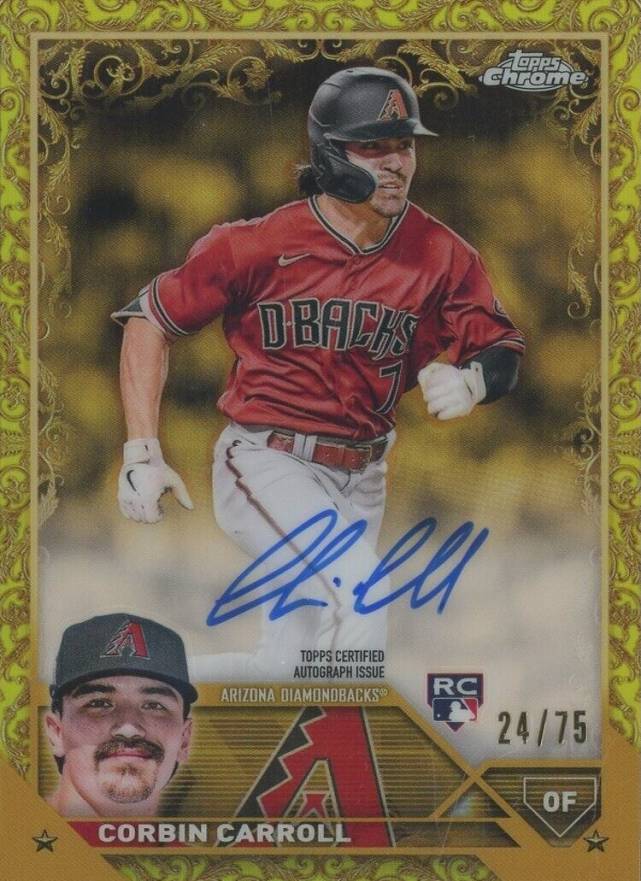 2023 Topps Gilded Collection Topps Chrome Gold Etch Autographs Corbin Carroll #CGACCA Baseball Card