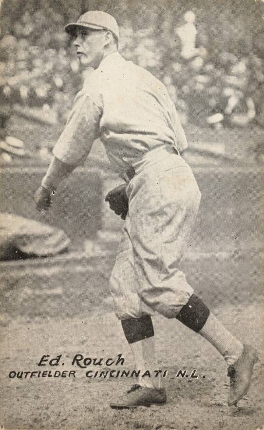 1926 Exhibit Postcard backs (1926-1929) Edd Roush # Baseball Card