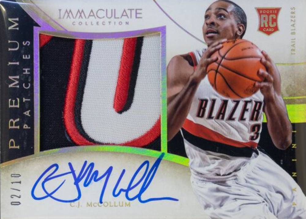 2013 Panini Immaculate Collection Premium Autograph Patch C.J. McCollum #5 Basketball Card