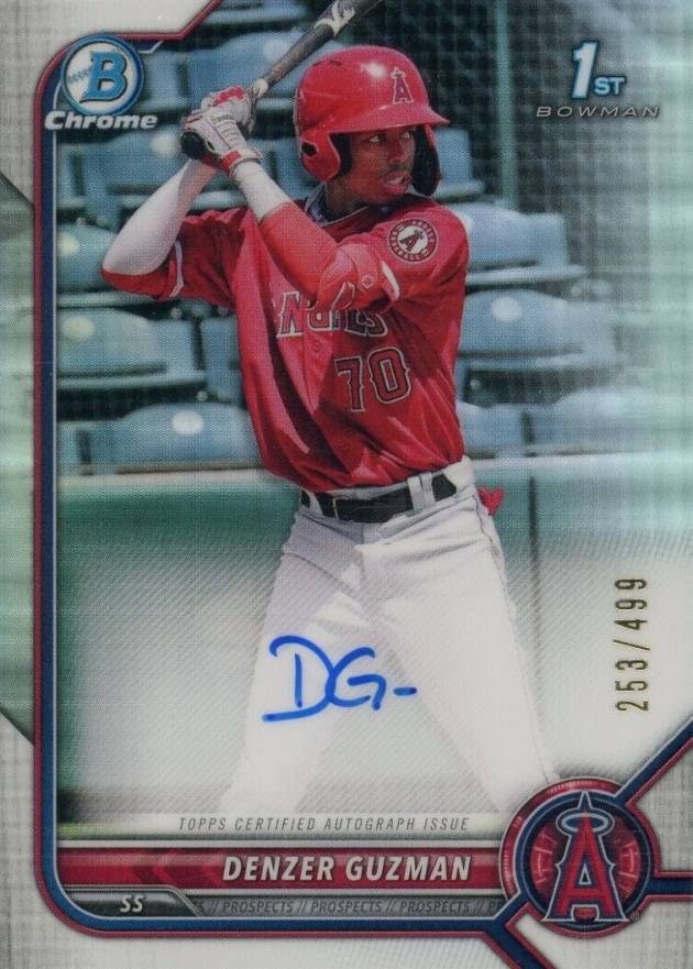 2022 Bowman Chrome Prospect Autographs Denzer Guzman #CPADG Baseball Card