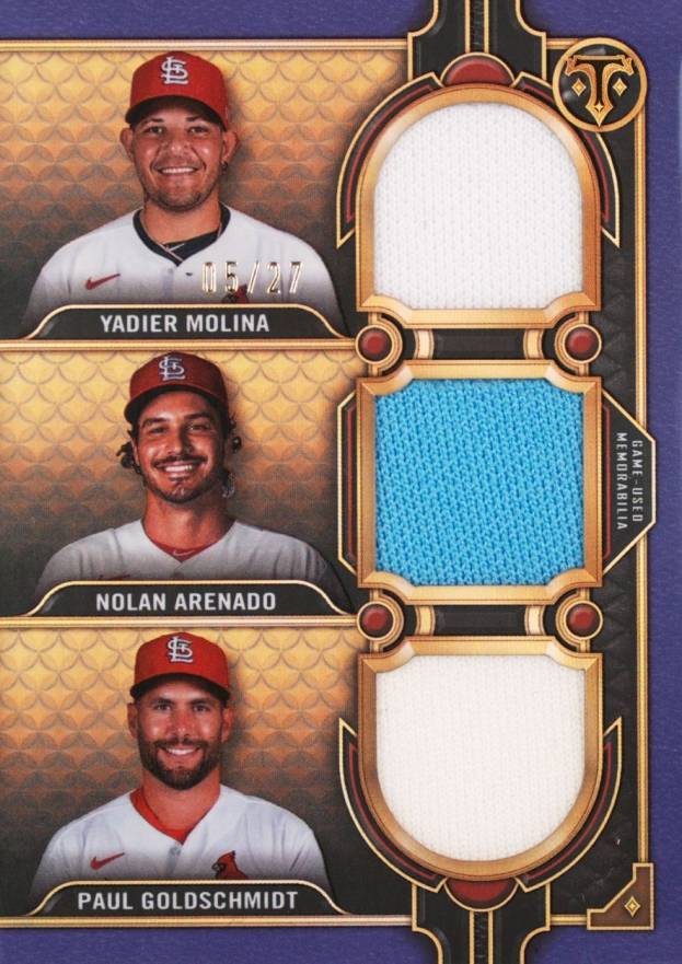 2022 Topps Triple Threads Relics Combos Nolan Arenado #RCCYNP Baseball Card