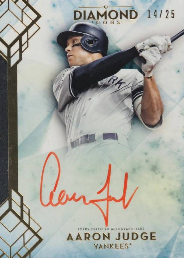 2020 Topps Diamond Icons Red Ink Autographs Aaron Judge #RIAJU Baseball Card