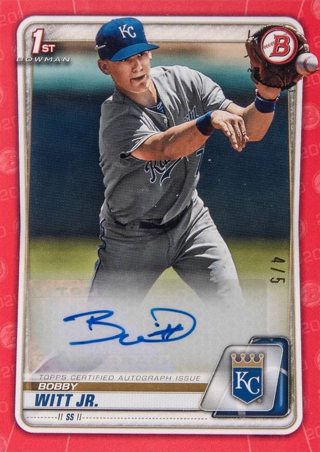 2020 Bowman Paper Prospect Autographs Bobby Witt Jr. #PABWJ Baseball Card