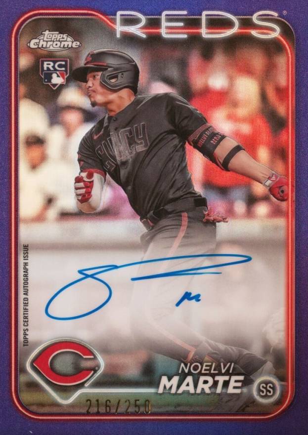 2024 Topps Chrome Rookie Autographs Noelvi Marte #RANM Baseball Card