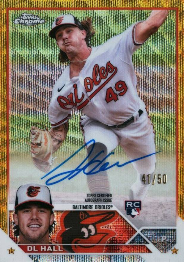 2023 Topps Chrome Rookie Autograph D.L. Hall #RADLH Baseball Card