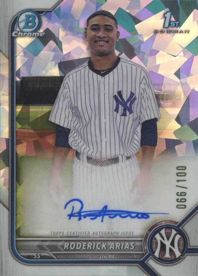 2022 Bowman Chrome Prospect Autographs Roderick Arias #CPARA Baseball Card