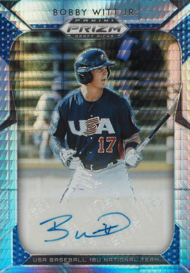 2019 Panini Prizm Draft Picks Autograph Bobby Witt Jr. #4 Baseball Card