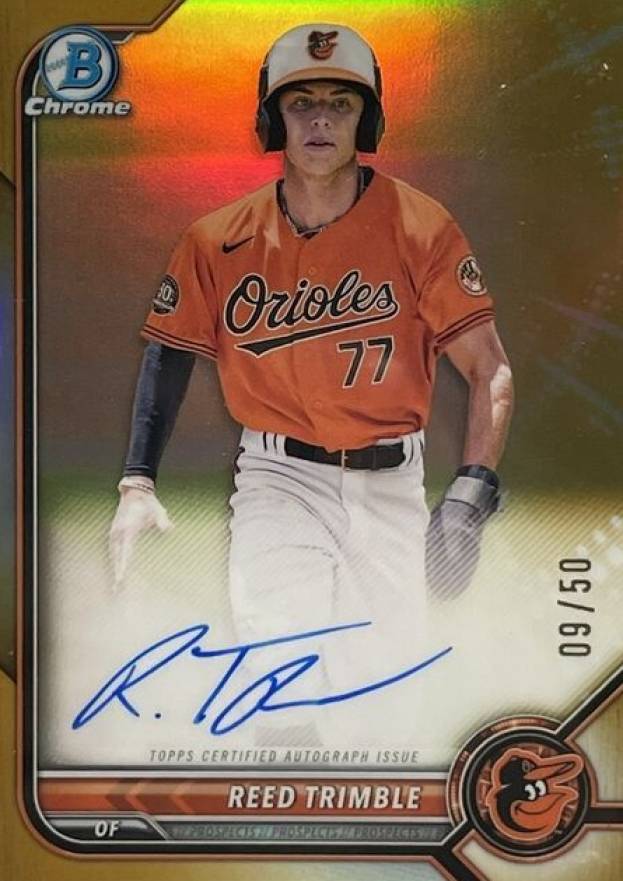 2022 Bowman Chrome Prospect Autographs Reed Trimble #CPART Baseball Card