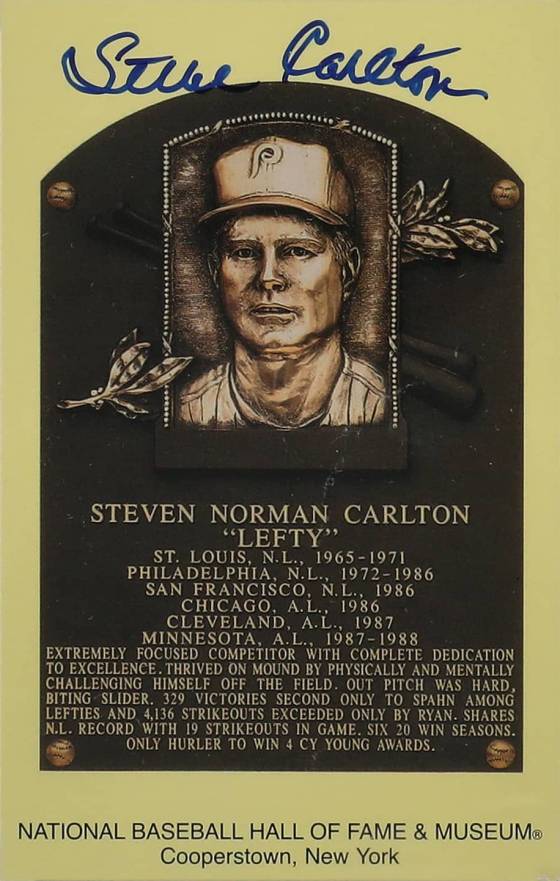 1999 Hall of Fame Autographs Steve Carlton # Baseball Card