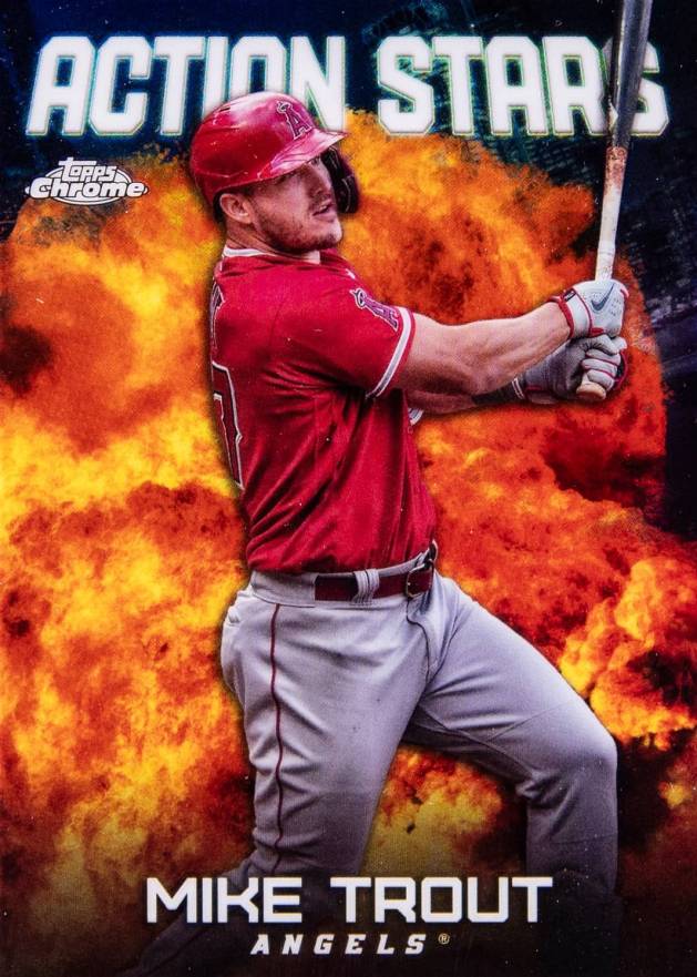 2023 Topps Chrome Update Action Stars Mike Trout #ASC29 Baseball Card