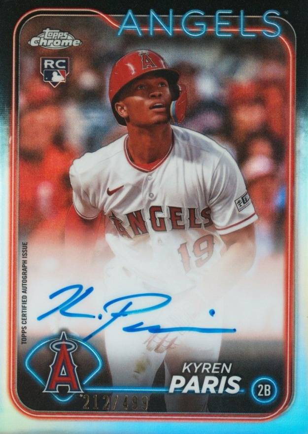 2024 Topps Chrome Rookie Autographs Kyren Paris #RAKP Baseball Card