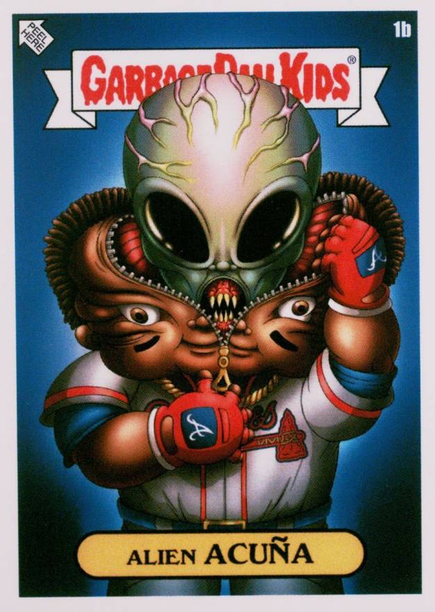 2022 Topps Garbage Pail Kids GPK X MLB Series 2 Alex Pardee Alien Acuna #1b Baseball Card