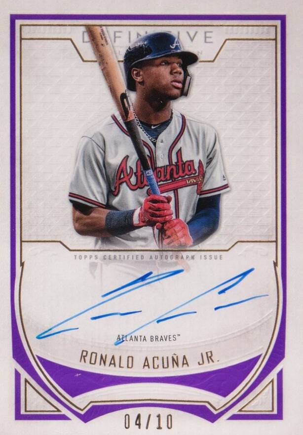 2019 Topps Definitive Collection Framed Autograph Collection Ronald Acuna Jr. #RAJ Baseball Card