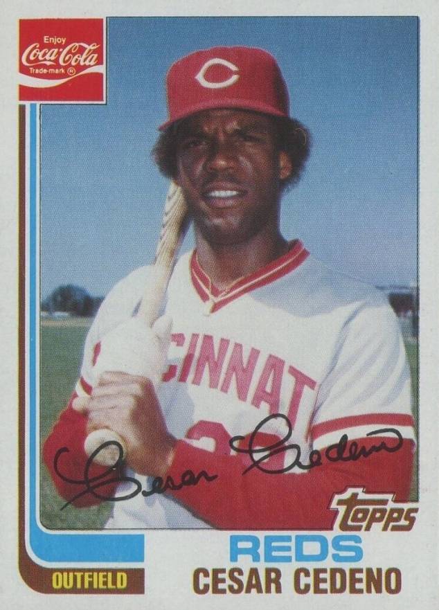 1982 Coca-Cola Reds Cesar Cedeno #4 Baseball Card