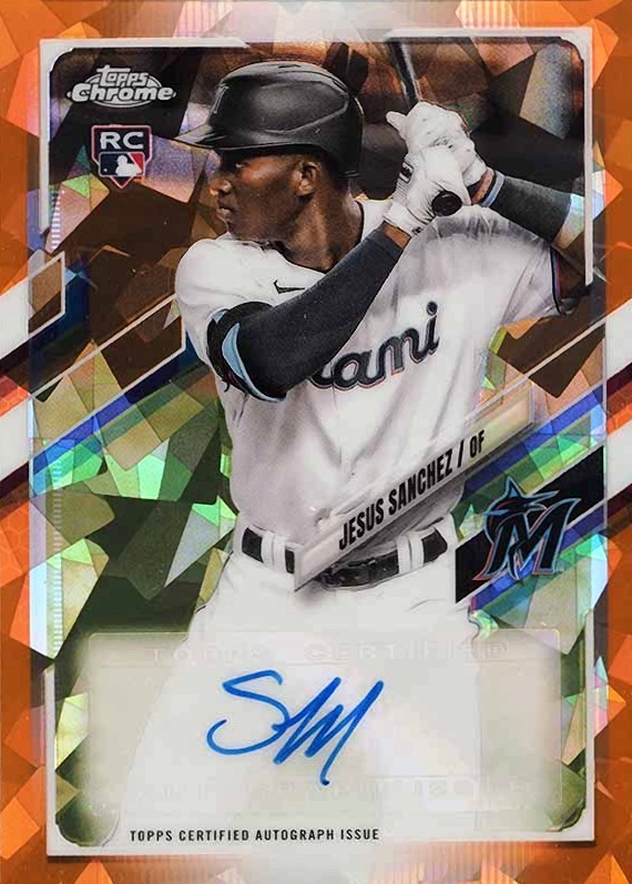 2021 Topps Chrome Update Sapphire Edition Rookie Autographs Jesus Sanchez #JS Baseball Card