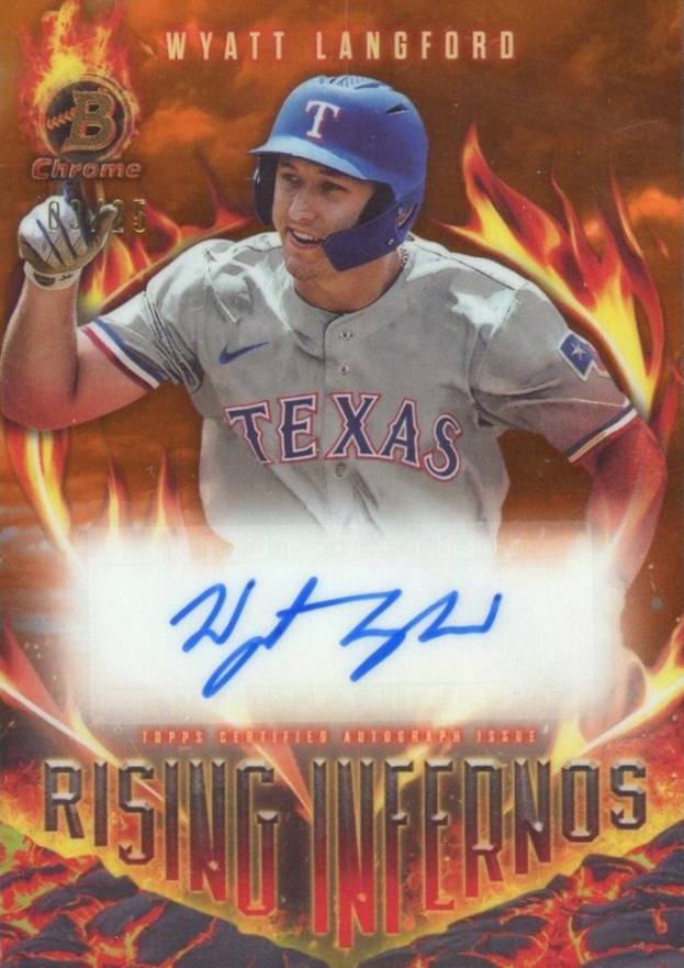2024 Bowman Rising Infernos Autographs Wyatt Langford #RIAWL Baseball Card