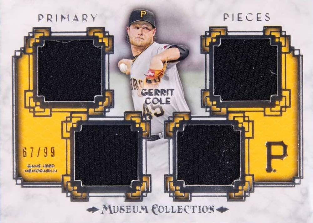2014 Topps Museum Collection Single Player Primary Pieces Quad Relic Gerrit Cole #GC Baseball Card