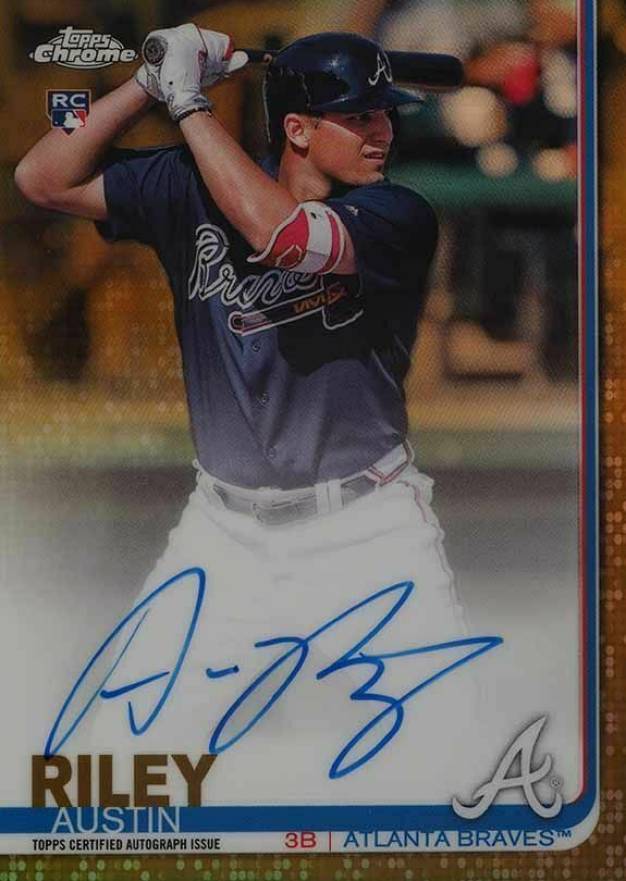 2019 Topps Chrome Rookie Autographs Austin Riley #RA-AR Baseball Card