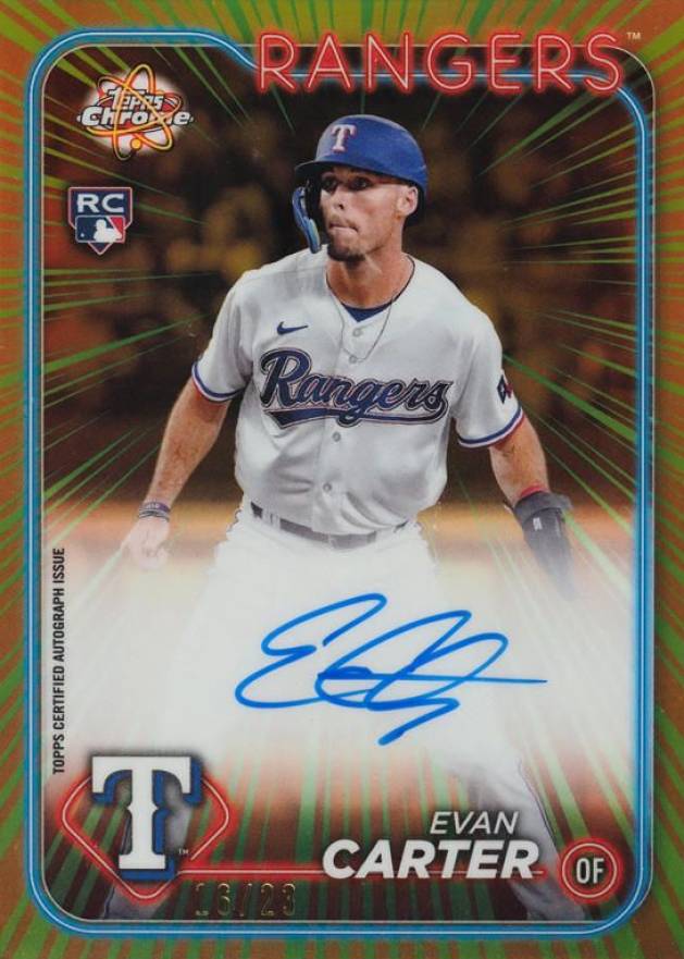 2024 Topps Chrome Radiating Rookies Autographs Evan Carter #RRAEVA Baseball Card