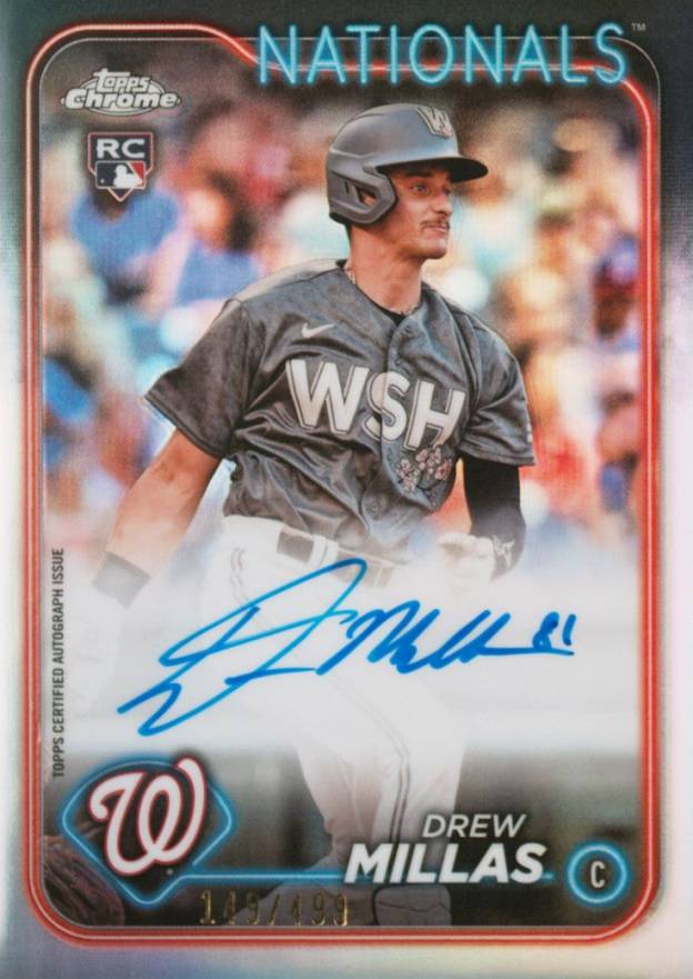 2024 Topps Chrome Rookie Autographs Drew Millas #RADM Baseball Card