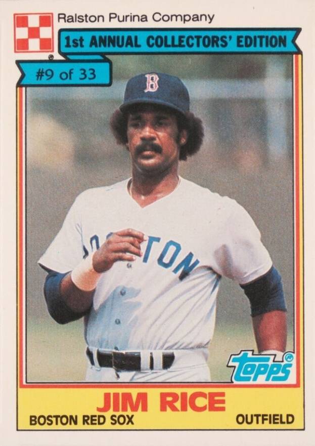 1984 Ralston Purina Hand Cut Jim Rice #9 Baseball Card
