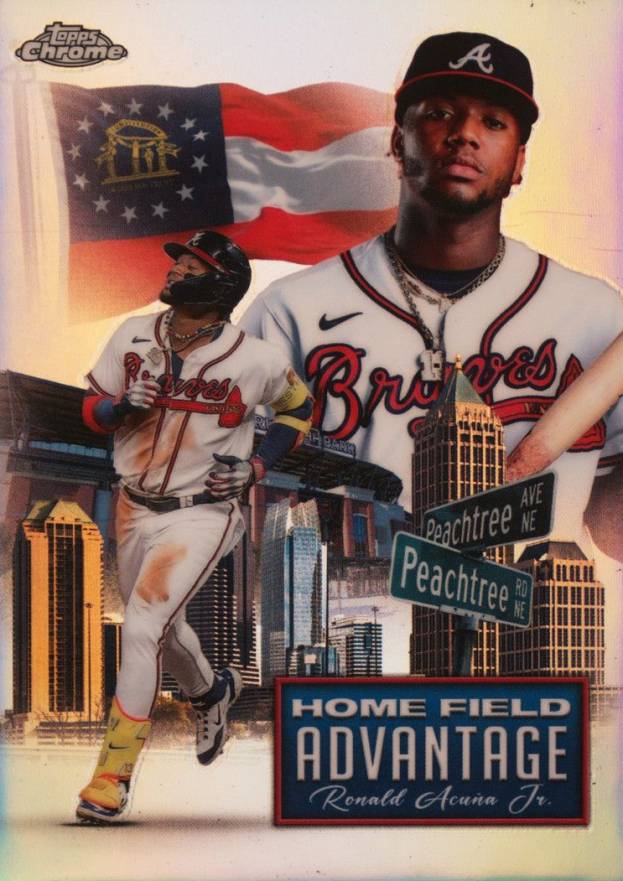 2024 Topps Chrome Update Home Field Advantage Ronald Acuna Jr. #11 Baseball Card
