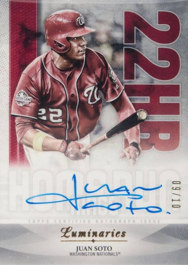 2019 Topps Luminaries Home Run Kings Autographs Juan Soto #JS Baseball Card