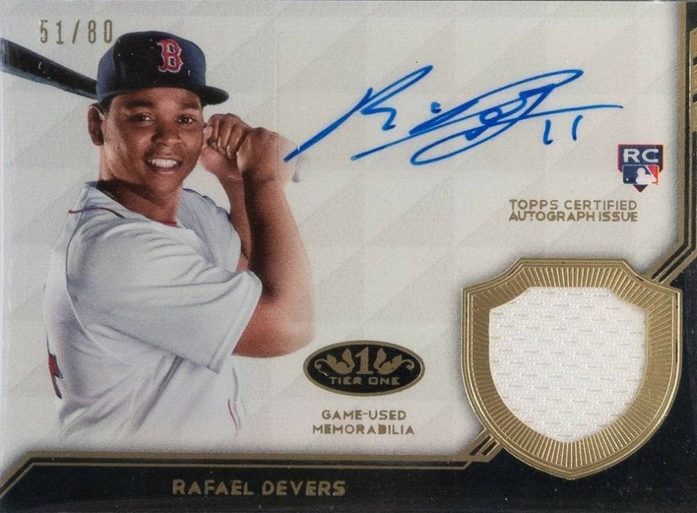 2018 Topps Tier One Autographed Tier One Relic Rafael Devers #RD Baseball Card