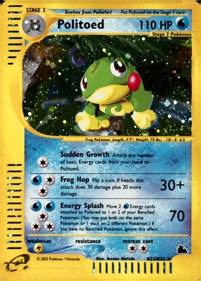 2003 Pokemon Skyridge Politoed-Holo #H23 TCG - VCP Price Guide