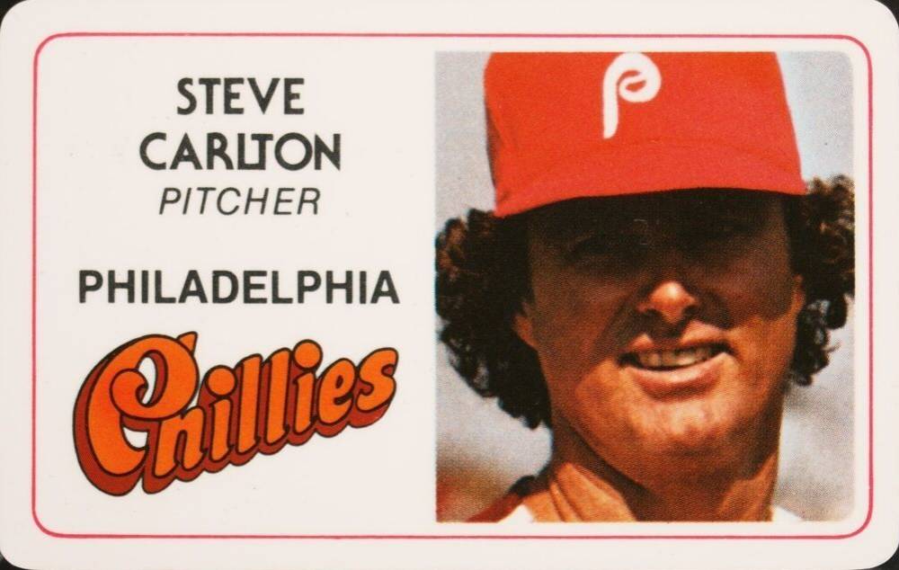 1981 Perma-Graphics Super Star Credit Card Steve Carlton # Baseball Card