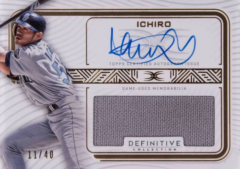2023 Topps Definitive Collection Definitive Autograph Relic Collection Ichiro Suzuki #ICHI Baseball Card