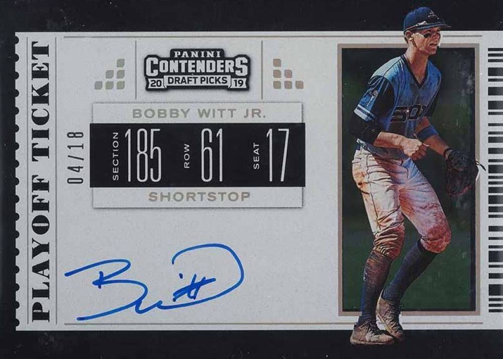 2019 Panini Contenders Draft Picks RPS Draft Ticket Autographs Bobby Witt Jr. #2 Baseball Card