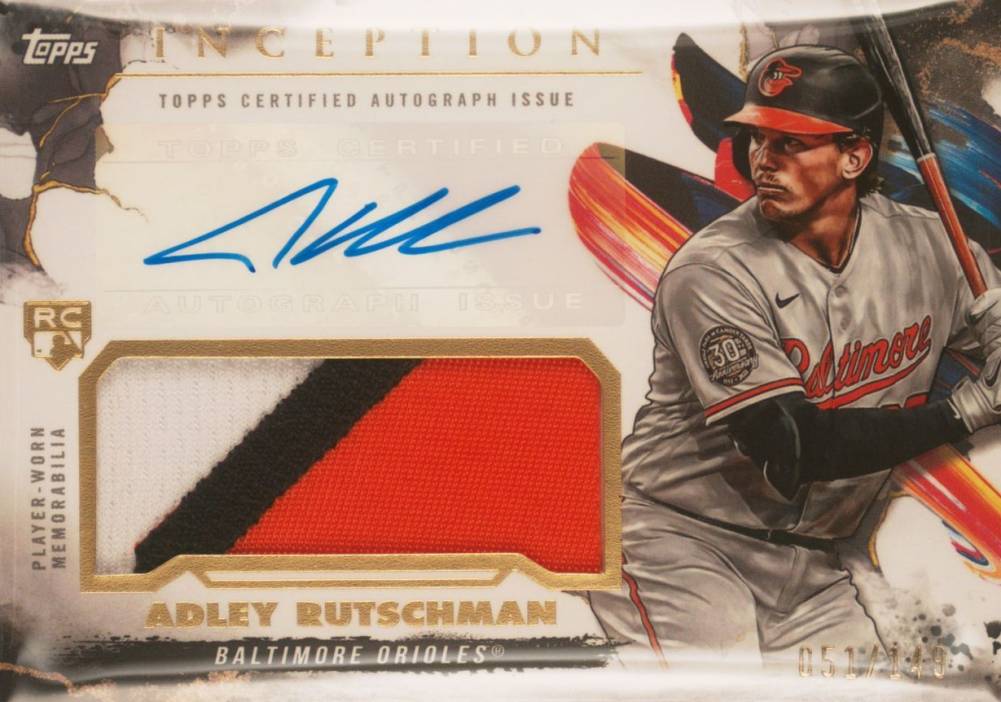 2023 Topps Inception Inception Autograph Patch Adley Rutschman #IAPARU Baseball Card