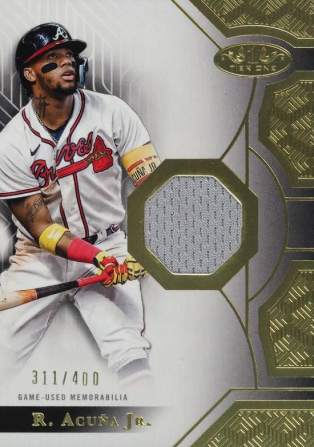 2023 Topps Tier One Relics Design B Ronald Acuna Jr. #T1RRAC Baseball Card
