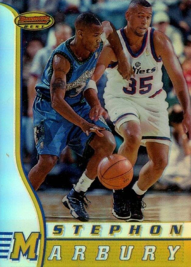 1996 Bowman's Best Rookie Stephon Marbury #R2 Basketball Card