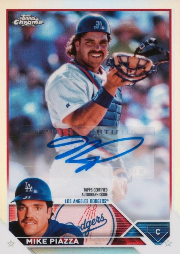 2023 Topps Chrome Update Chrome Legends Autograph Mike Piazza #MP Baseball Card
