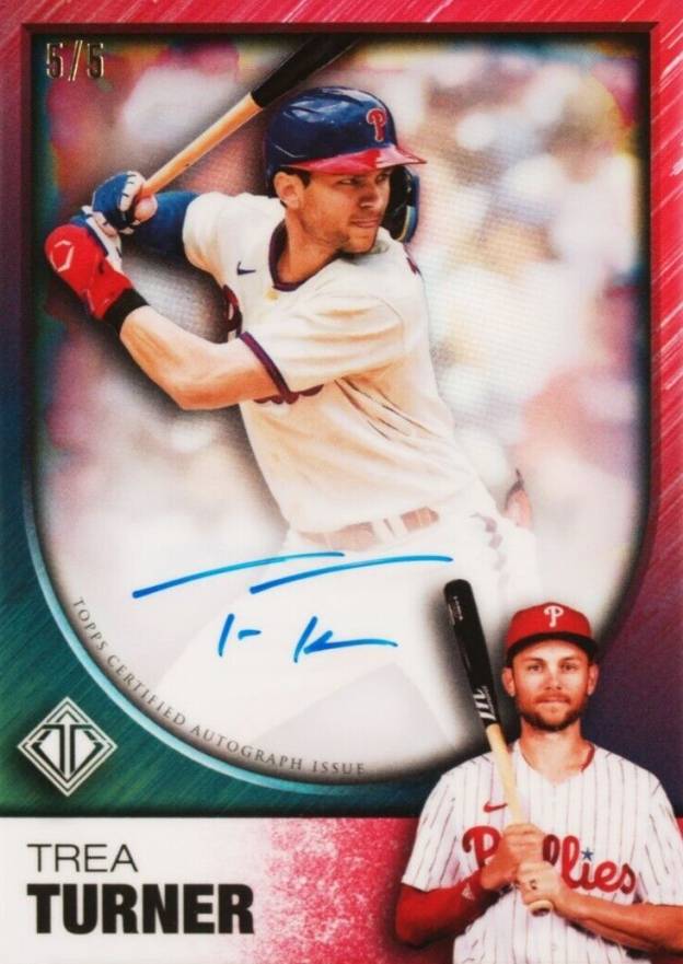 2023 Topps Transcendent Collection Transcendent Icons Chrome Autographs Trea Turner #TT Baseball Card