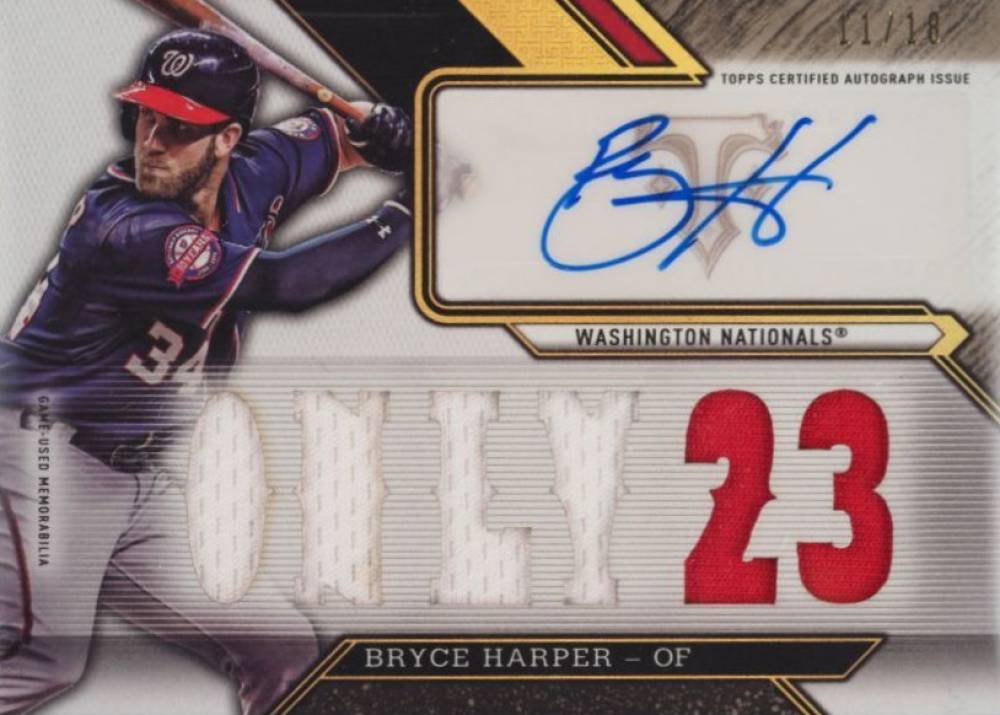 2016 Topps Triple Threads Autograph Relic Bryce Harper #BH2 Baseball Card